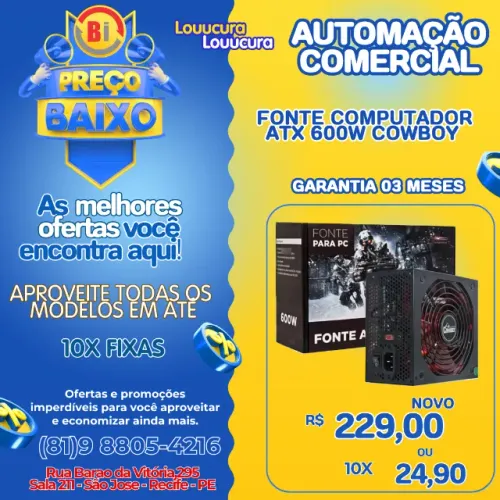 Fonte De Alimentação Knup Cowboy Kp-535 Preto 600w