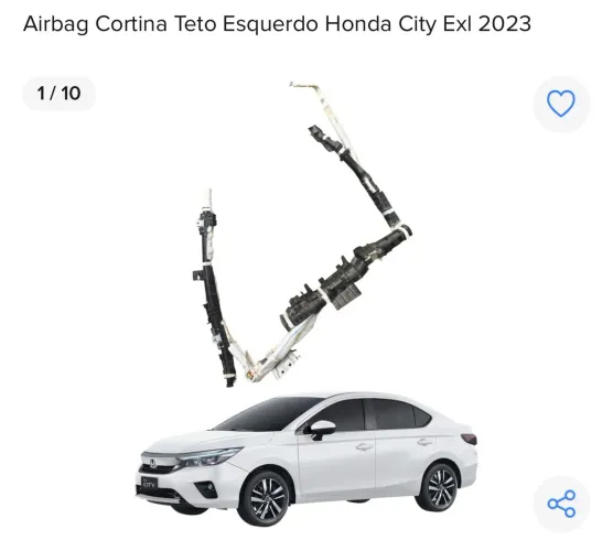 Airbag Cortina Teto Esquerdo Honda City Exl 2023