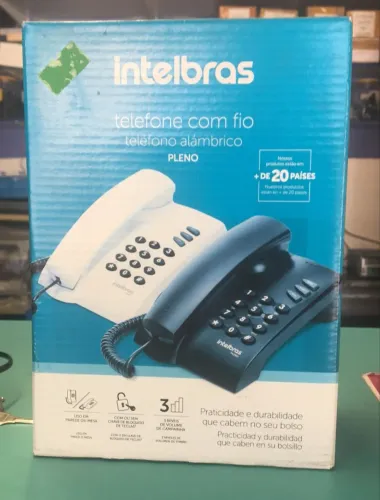 telefone intelbras fixo modelo pleno cor preto 