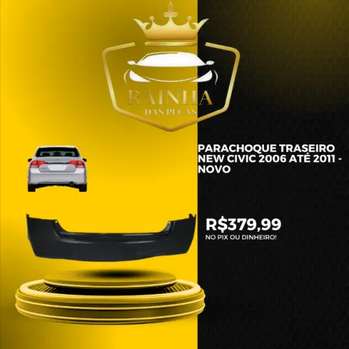 Parachoque Traseiro New Civic 2006 até 2011 - NOVO