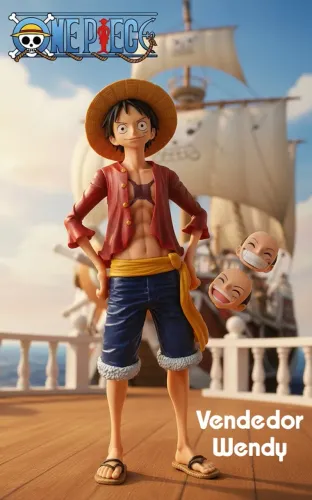 One Piece - Luffy (Novo) - Action Figure Grande de 28cm