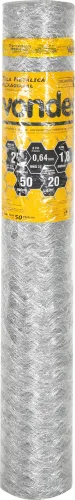 Tela metálica hexagonal, galinheiro, malha 2", 23 BWG x 1,5 m, com 10 m, VONDER 