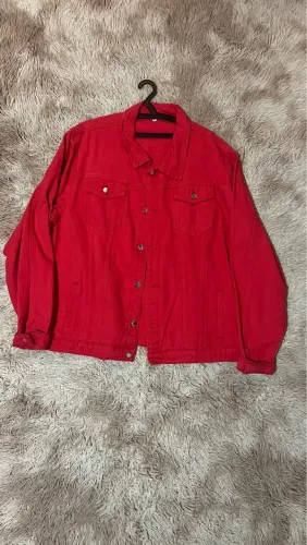 Jaqueta Jeans Vermelha