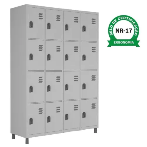 Armário de aço com 16 portas - Certificado NR-17