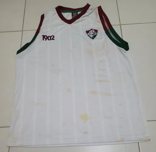 Camisa Fluminense regata branca licenciada  braziline 1902 tam. G