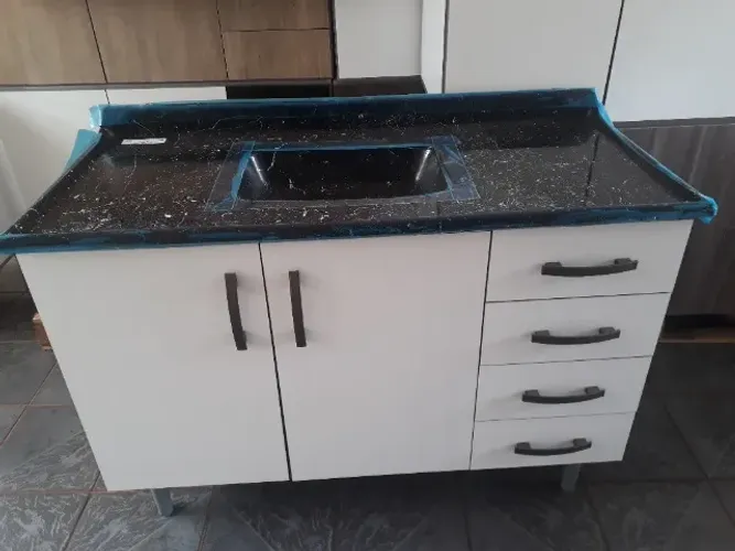 PIA DE COZINHA 1,20M BALCÃO COM PIA DE MARMORITE 1,20 SUPER OFERTA