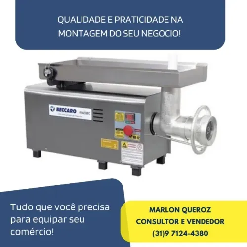 Moedor de Carne Boca 22 Inox Beccaro Novo