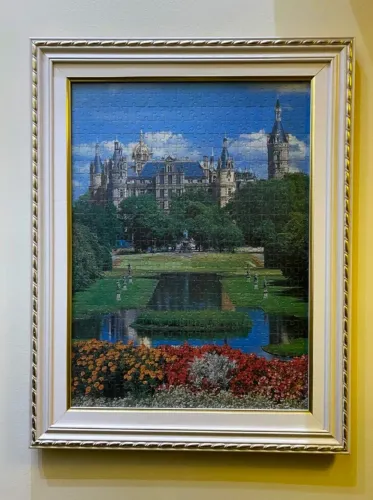 Quadro Quebra-Cabeças Montado 500 peças Castelo de Schwerin, Alemanha (Moldura e Vidro)