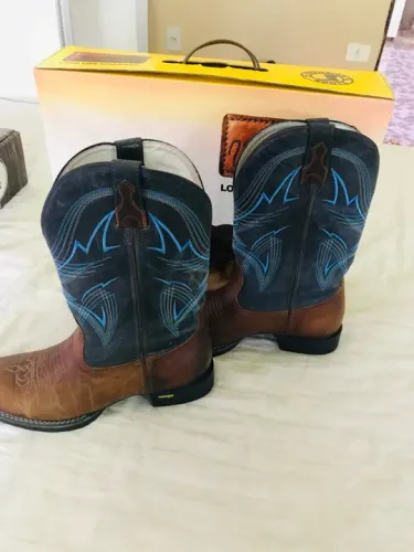 Botas Cowboy Marrom e Azul