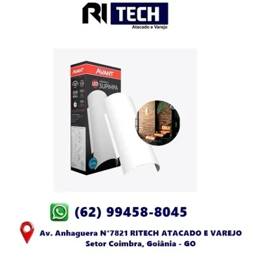 Arandela Supimpa 5W Branco Quente AVANT 400 Lumens 3000K Bivolt IP20 Ambientes internos