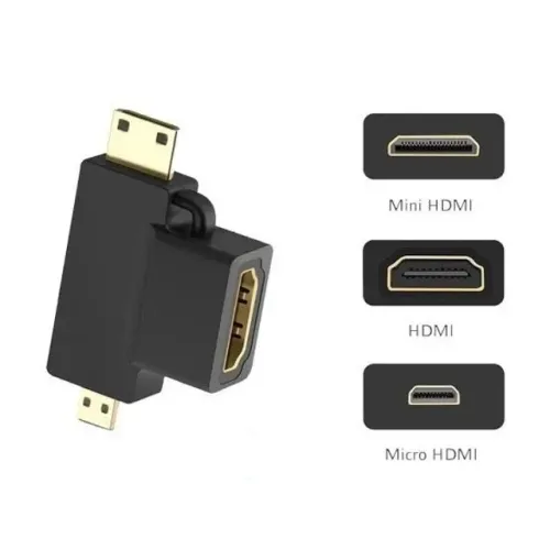 Adaptador Hdmi Fêmea 3 Em 1 P/ Mini Hdmi Macho Ou Micro Hdmi Macho camera / notebook 