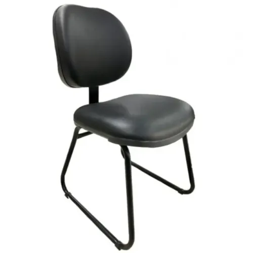 Cadeira Executiva Lisa Base Trapézio Preta Conforto Durável Escritório Profissional 31030