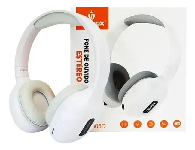 Fone De Ouvido Bluetooth Sem Fio Headset Anti-ruído Lehmox C Branco