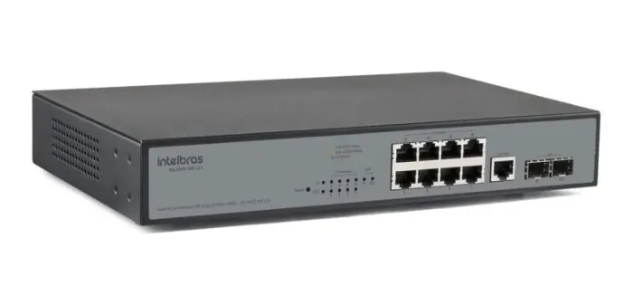 Switch Gerenciável 8 Portas Giga Intelbras SG 1002 MR L2+