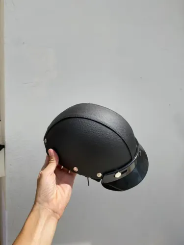 Capacete Coquinho Bike Eletrica e Scooter Custom Couro