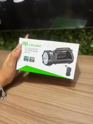 Lanterna de Led Light Holofote Recarregavel DP-770 1+5 Leds 1300 mAh 