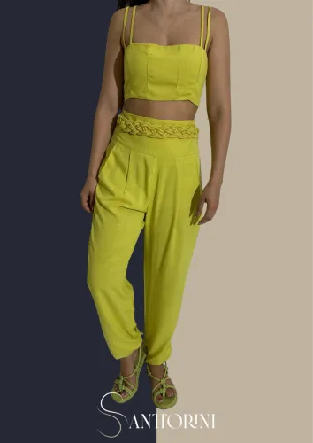 CONJUNTO CALÇA E CROPPED VERDE