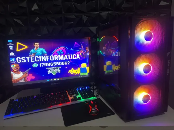 PC GAMER COMPLETO PROCESSADOR INTEL CORE I3 JÁ com Roblox e GTA San Andreas novo