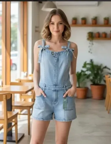 Macaquinho Jeans Feminino 38