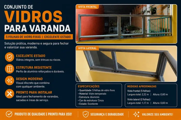 Vidro para Varanda em Alumínio