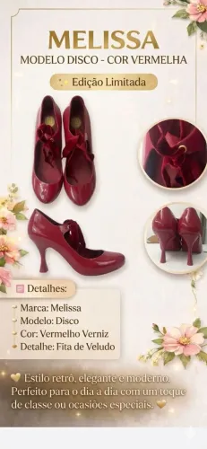 Sapato Alto Vermelho Melissa
