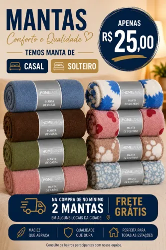 Mantas de solteiro e casal
