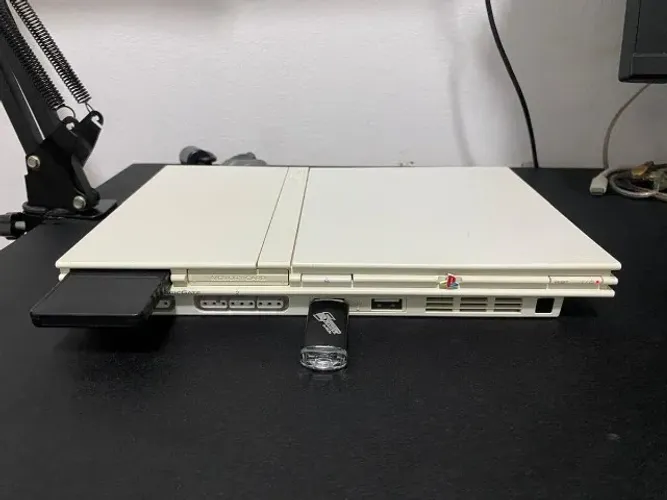 playstation 2 slim ceramic white + controle original