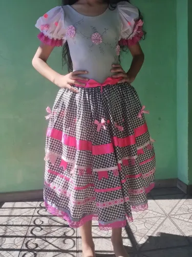 Vestido de Festa Junina Infantil - Lindo e Exclusivo!