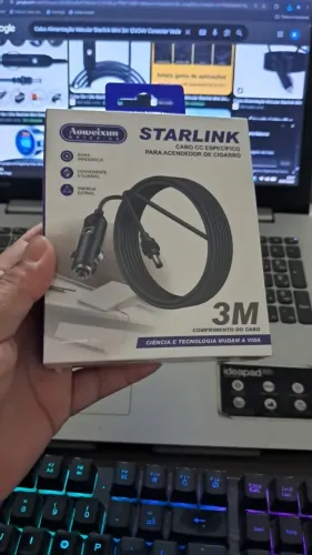 Cabo Veicular 12v 3 metros para Starlink Mini - Adaptador pra carro