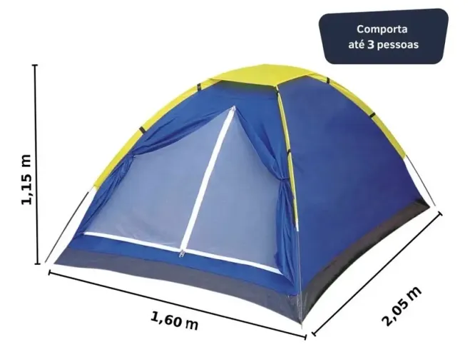 Barraca Camping Iglu para 3 Pessoas - Azul - Araguaia