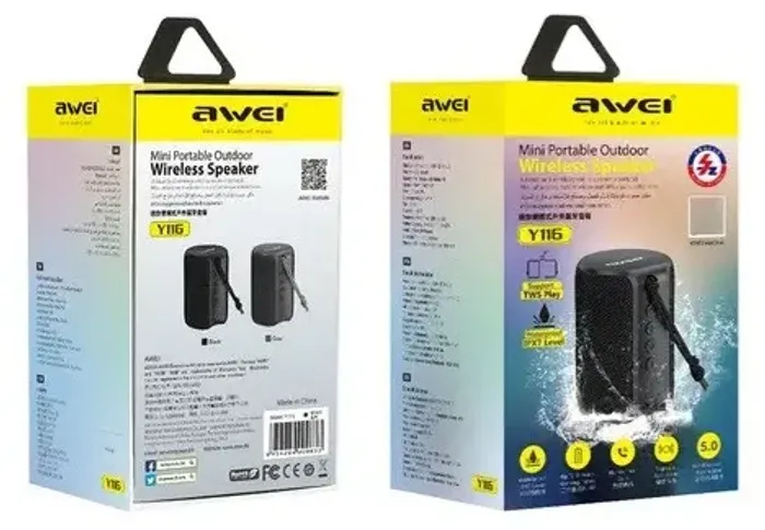 Caixa som Bluetooth AWEI Y116 TWS IPX7