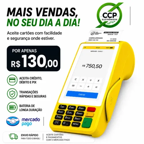 Máquina mercado pago Point Pro 3 Retirando na Loja Ativação Imediata
