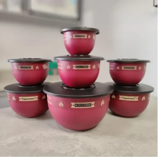 Tupperware Kit 7 Peças Tigela Murano Sabor Na Brasa Tema Churrasco