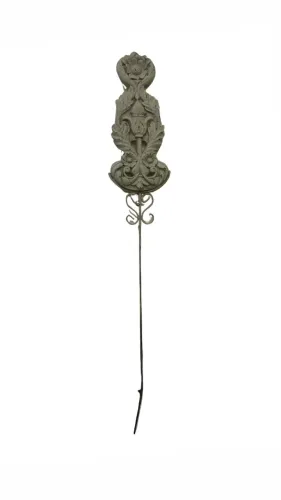 Estaca Decorativa de Jardim Floral em Resina e Metal Verde Claro 72cm