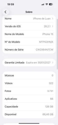 Vendo iPhone 15 10 dias de uso sem nenhuma marca de uso