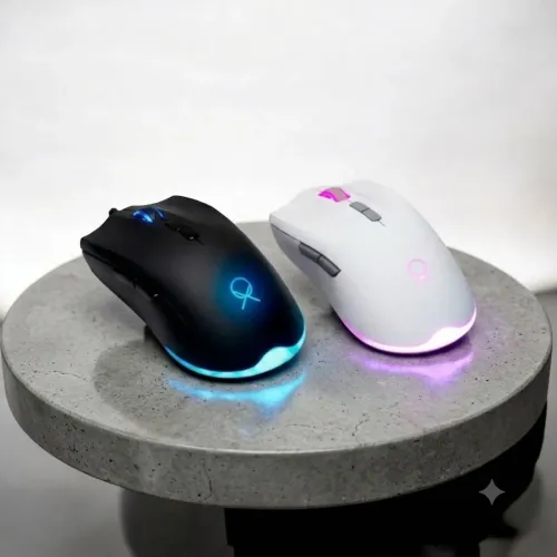 Mouse gamer 7 botões, 7200dpi, RGB, preto ou branco.