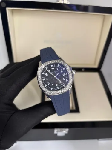 Patek Aquanaut Blue Diamond Automático Safira 40mm Pulseira Borracha Premium