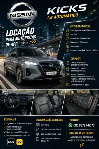 Aluguel de Carro para Motoristas Uber Black 