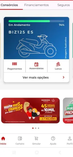 CONSÓRCIO HONDA BIZ ES 125