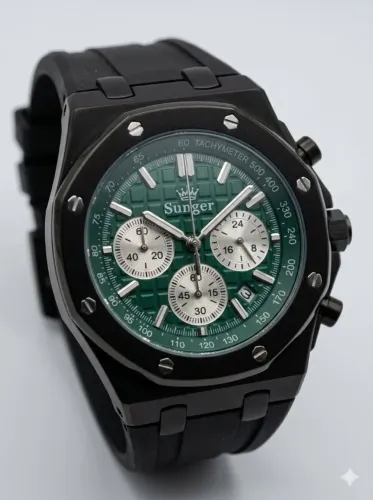 Relógio Ap Masculino Sungoder Cronógrafo Verde Quartz