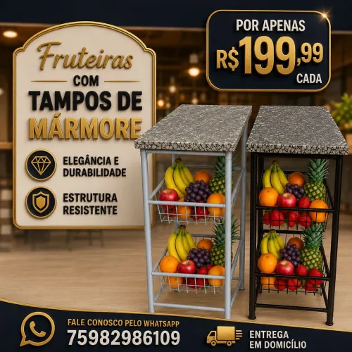 Fruteiras com tampos em mármore - Promoção