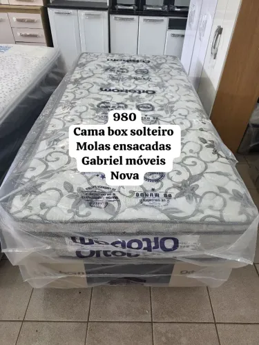 Cama box solteiro nova