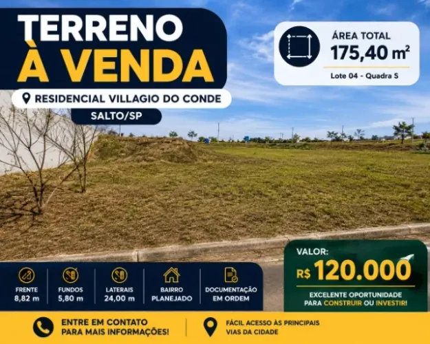 Terreno Villagio do Conde Salto-SP