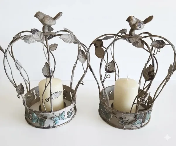 Peça decorativa área externa porta velas