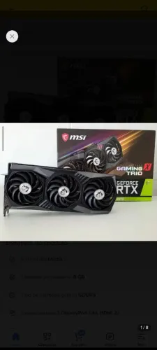 Placa De Vídeo Rtx 3070 8gb Msi Gaming X Trio