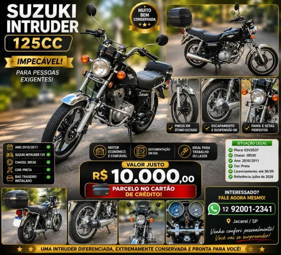 Intruder 125cc para pessoas exigentes