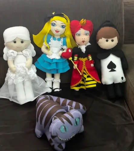Bonecos da Alice no País Das Maravilhas Feltro  