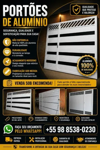 Portão de alumínio branco
