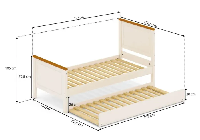 Bi-cama de madeira com dois colchões (tudo novo!)