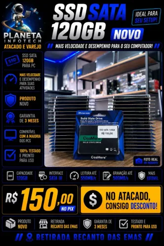 SSD sata de 120gb , produto novo ( com garantia )